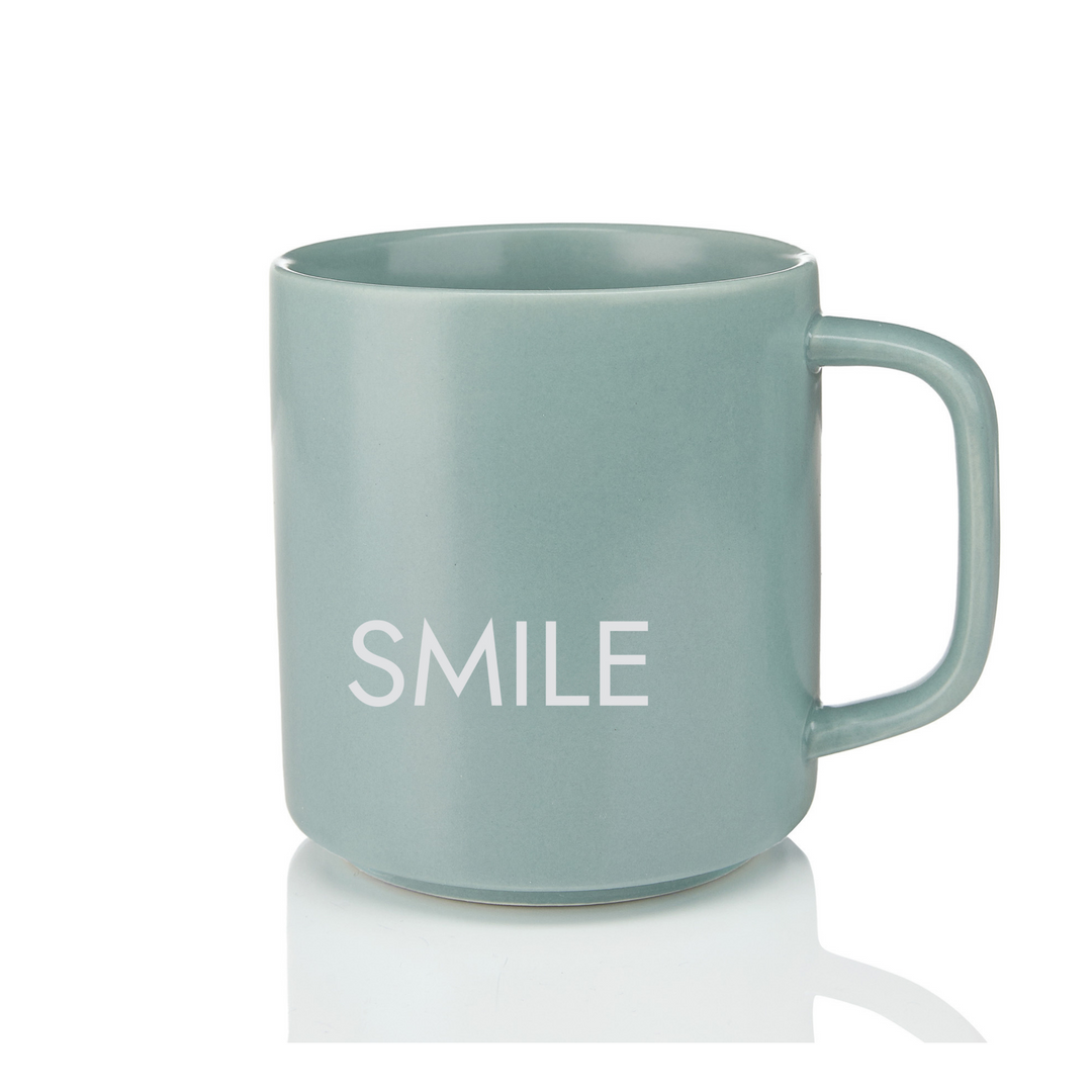 Aquarell Mug-Smile/Grün/Mit Henkel