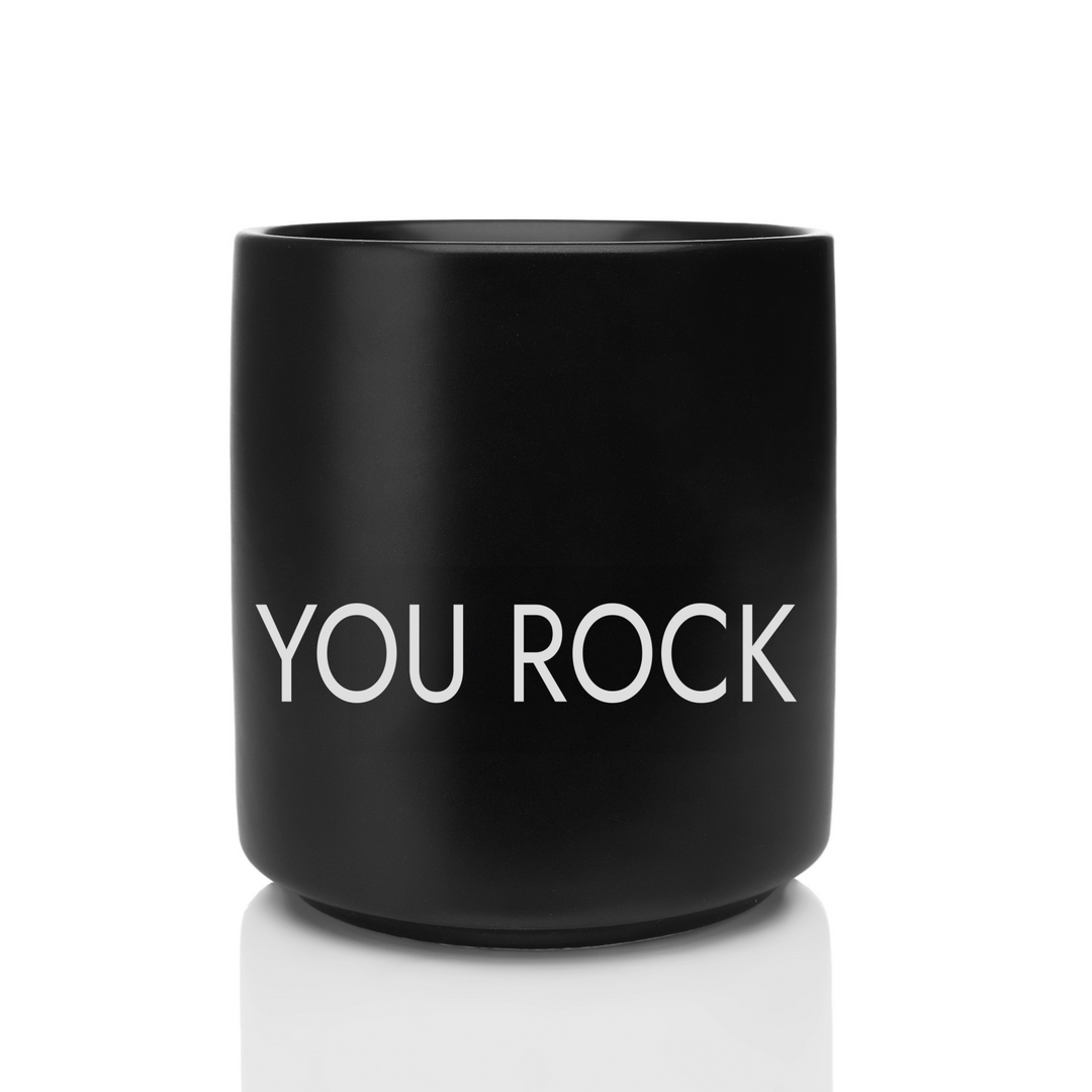 Aquarell Mug-You Rock/Schwarz/Ohne Henkel