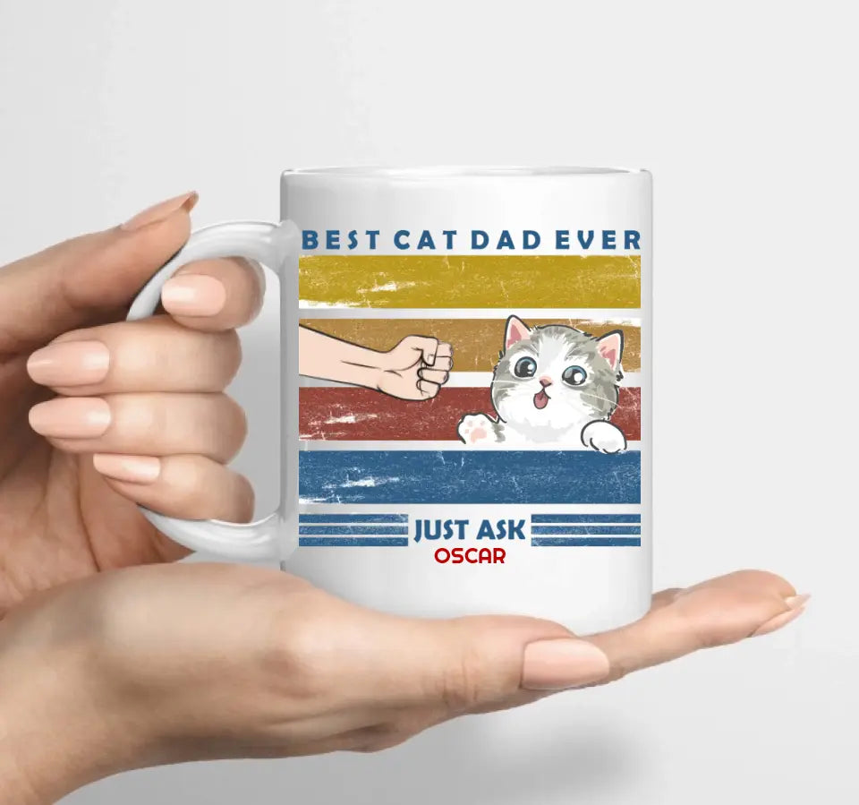 Personalisierte Tasse mit Katzen für Katzenpapa