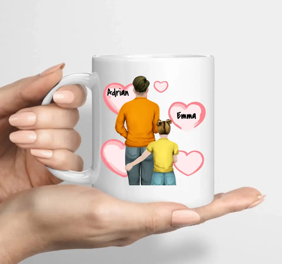Personalisierte Tasse für Vater mit Tochter-2