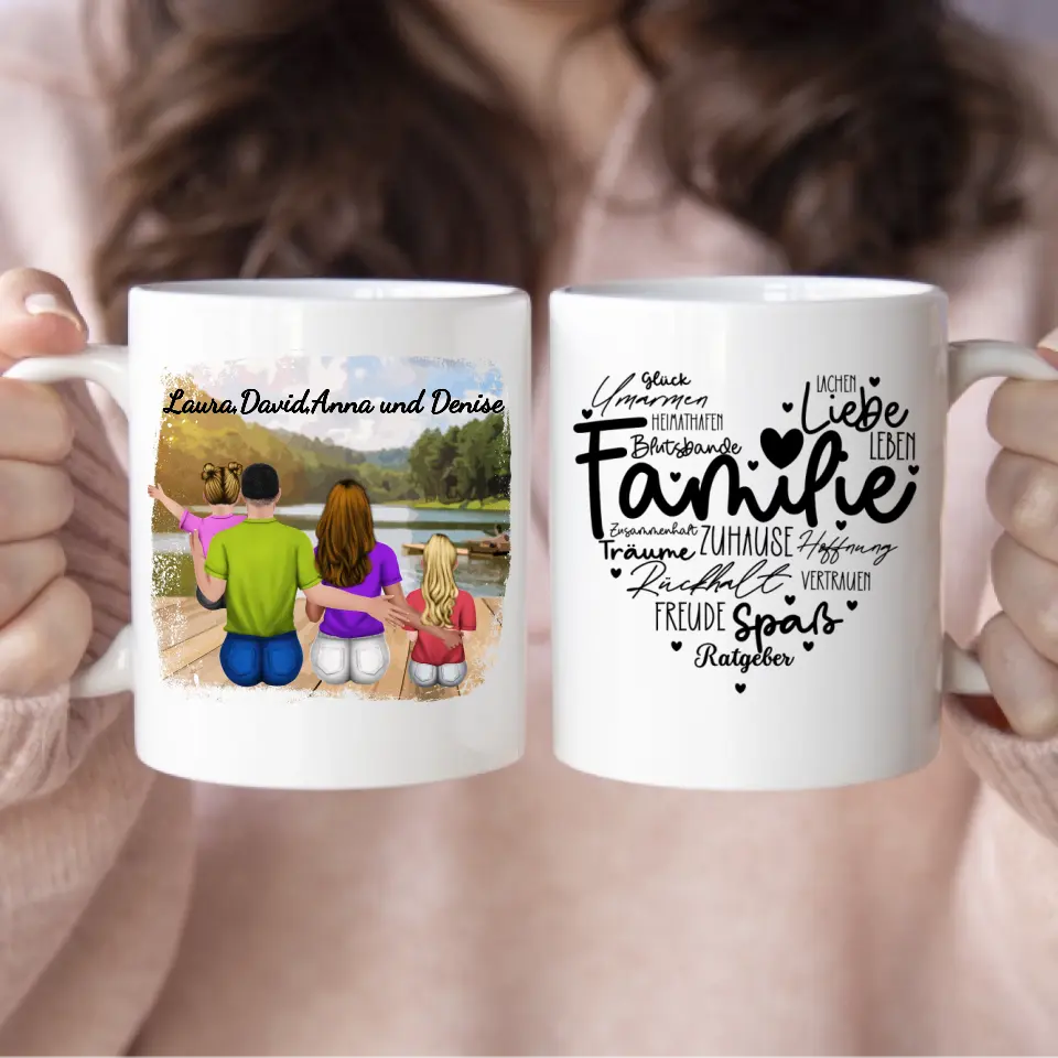 Personalisierte Tasse Familie- (2) Kinder und Eltern