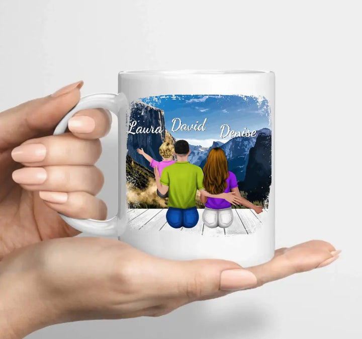 Personalisierte Tasse Familie - (1) Kind und Eltern
