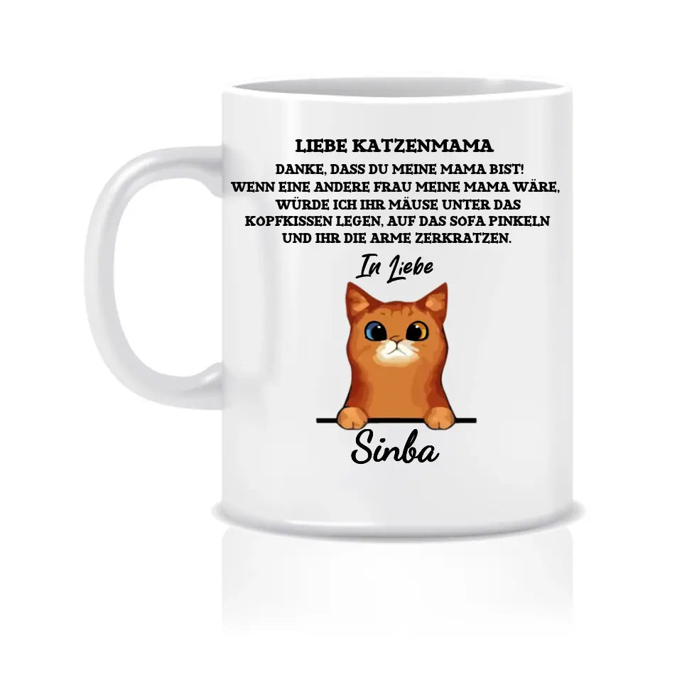 Personalisierte Tasse für Katzenmama