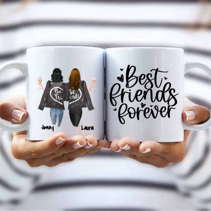 Personalisierte Tasse Beste Freundinnen - 2 Freundinnen
